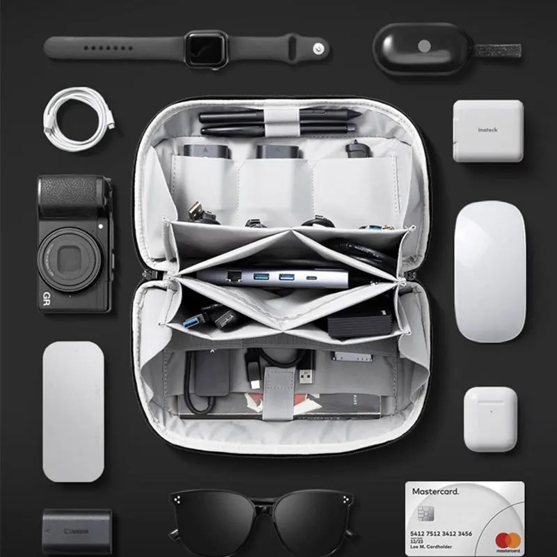 Travel Organizer Men - Borsa multifunzionale per accessori digitali, versione