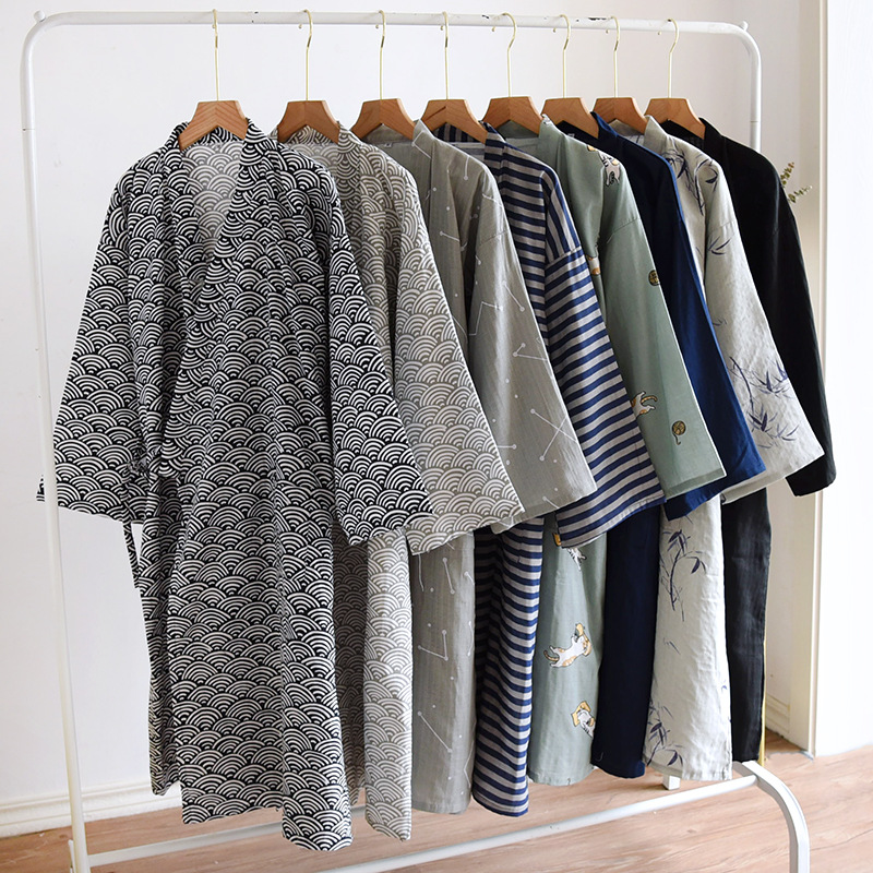 Men'S Kimono Accessories - Accappatoio in garza di puro cotone