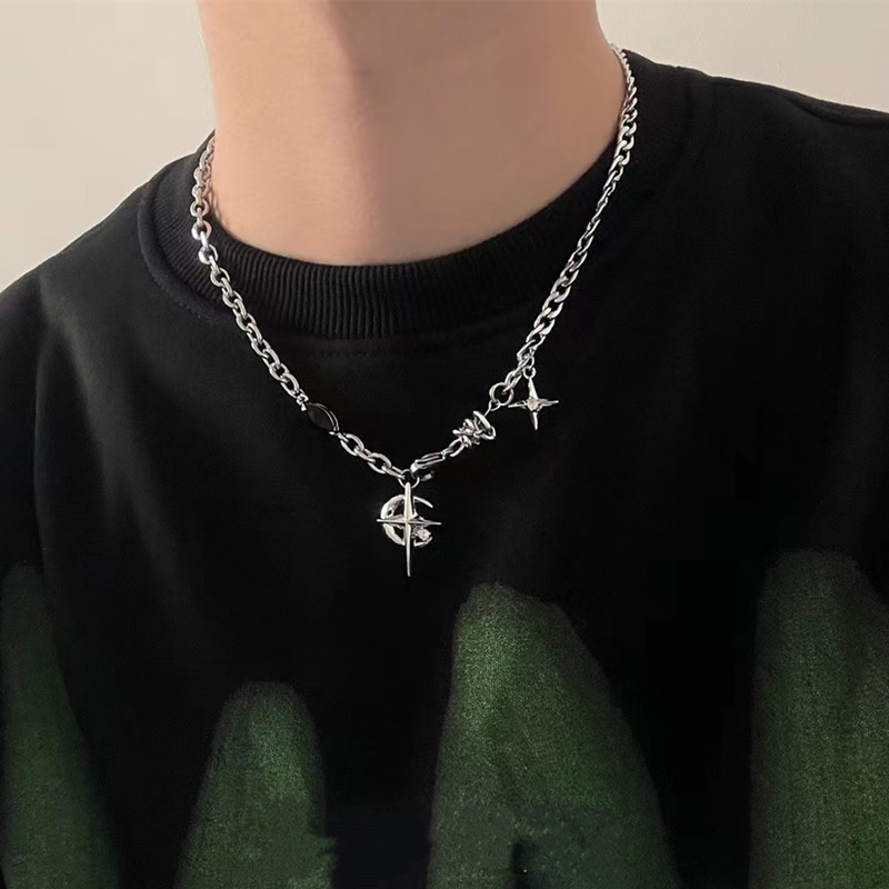 Men Accessories Neck Chain - 2023 coreano Fashion Goth Punk Moon